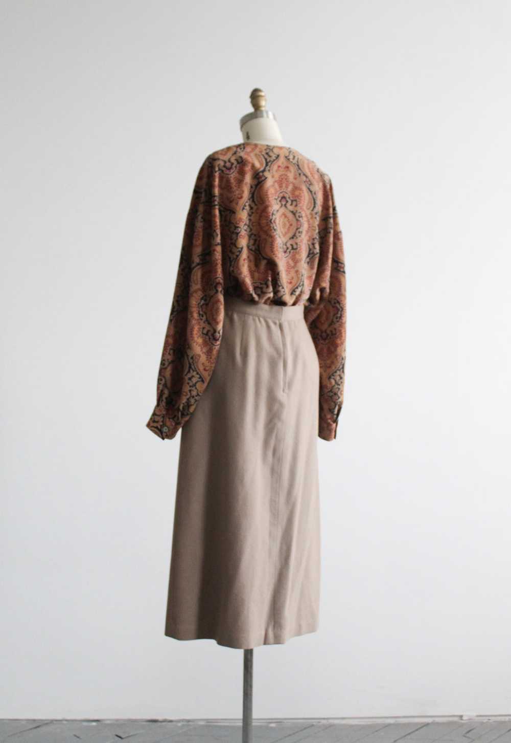 almond wool midi skirt - image 4