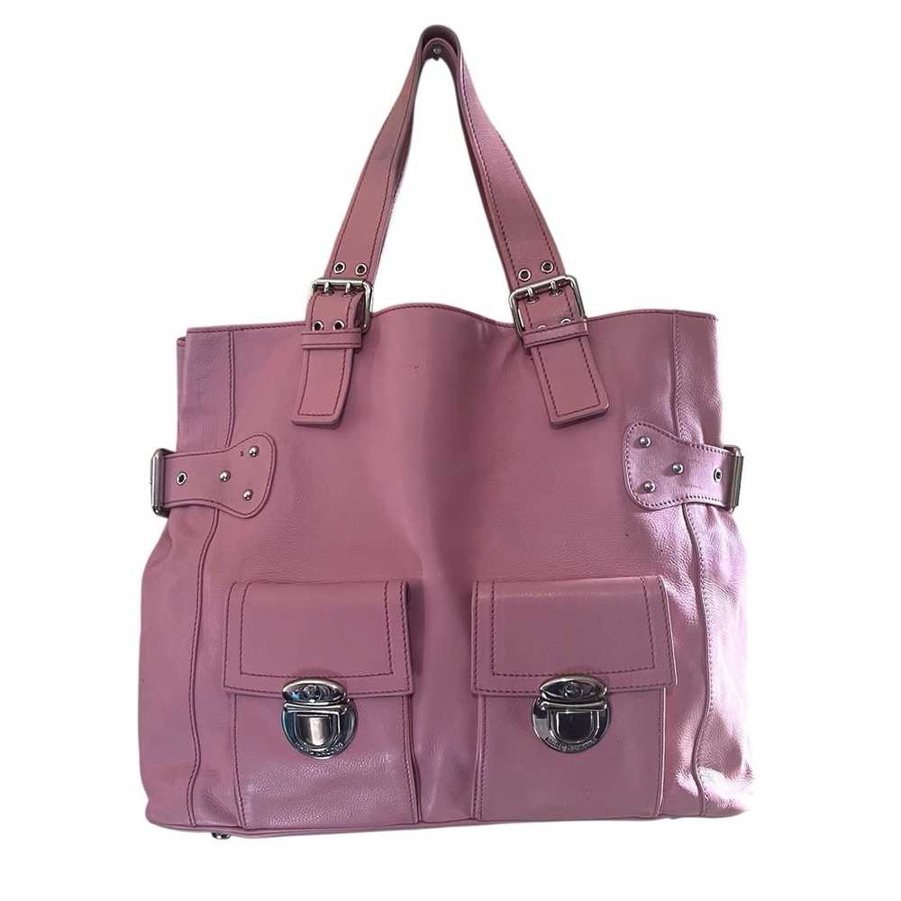 Marc Jacobs Pink Leather Tote Handbag Large Multi… - image 1