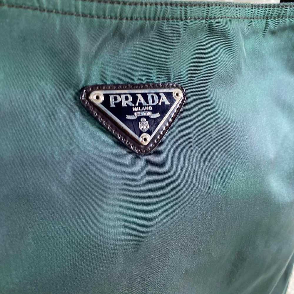 PRADA Shoulder Bag Khaki Triangle Plate Nylon - image 2