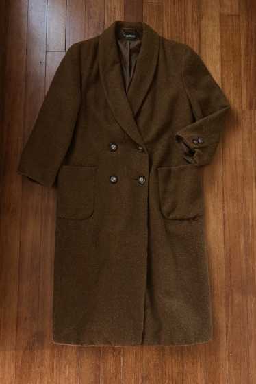 1990's CARAMEL MOHAIR WOOL COAT | SIZE L