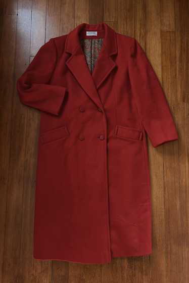 1990's CLASSIC RED PURE WOOL COAT | SIZE M/L