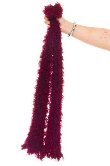 Vintage Y2K Cranberry Fuzzy Monster Scarf