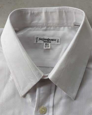 90s YSL White Logo Dress Shirt - image 1