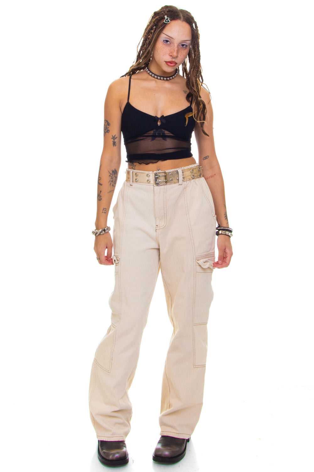 Not-Quite-Vintage Sandy Skater Wide Leg Pants - S… - image 2