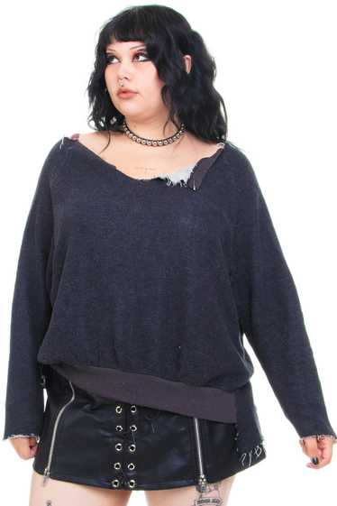 Vintage Y2K Distressed Cut Out Sweater - OSFM