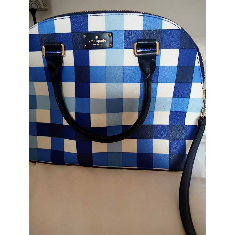 Kate Spade Blue Pacific Gingham Print PVC Grove S… - image 4