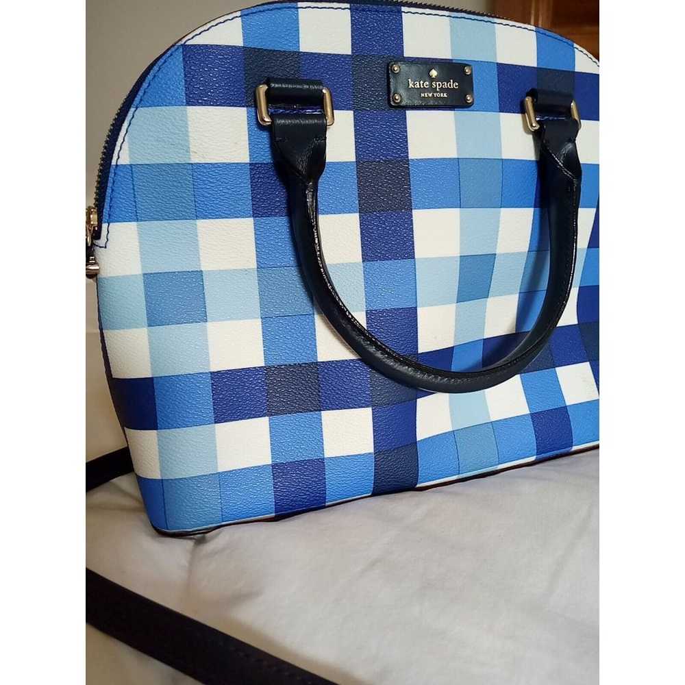 Kate Spade Blue Pacific Gingham Print PVC Grove S… - image 5