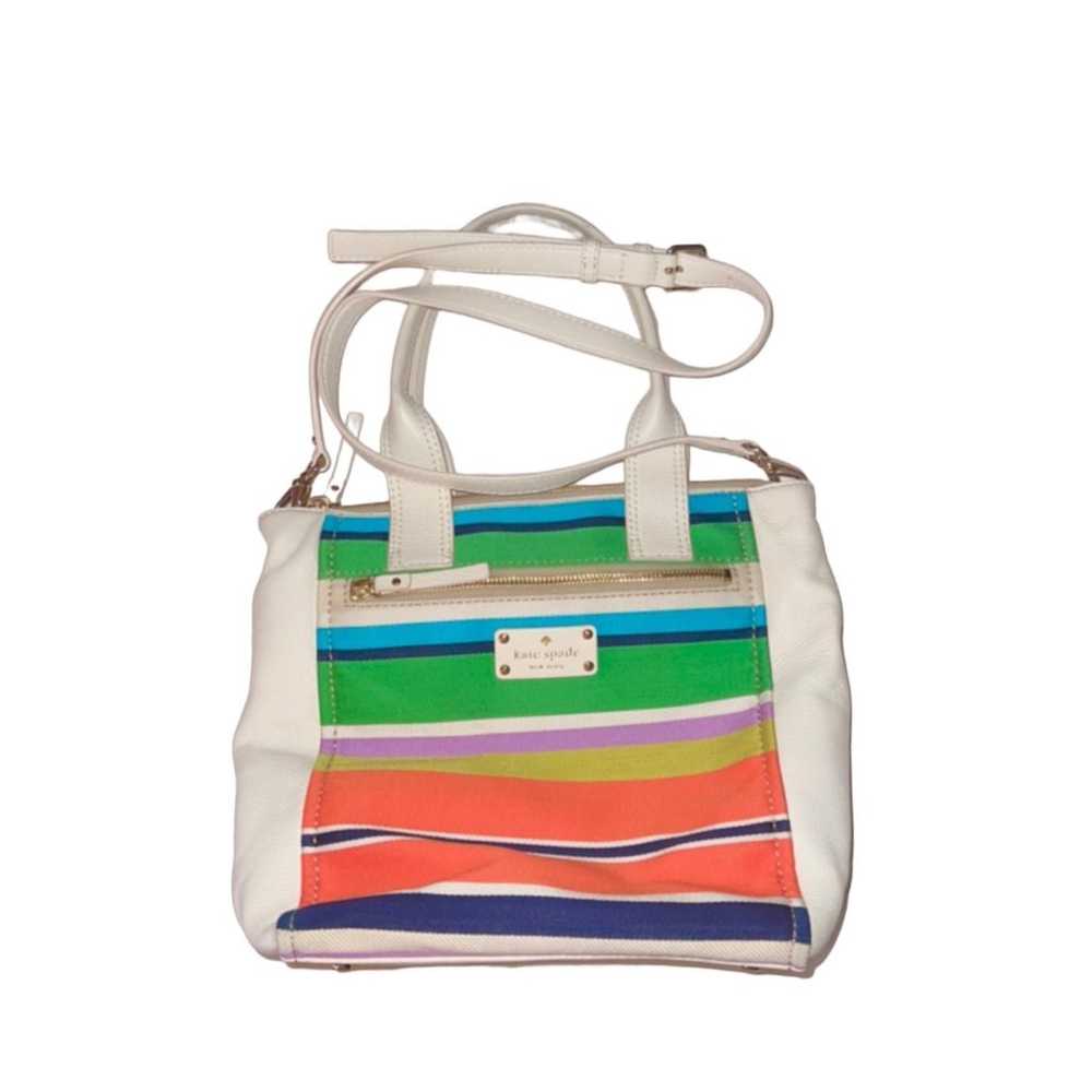 Kate Spade Unique Multicolored Rainbow Canvas Lea… - image 1