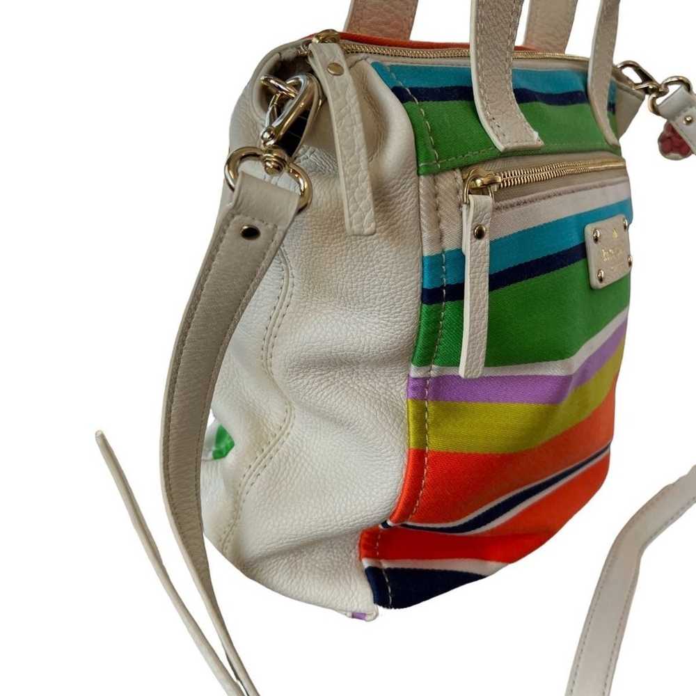 Kate Spade Unique Multicolored Rainbow Canvas Lea… - image 4