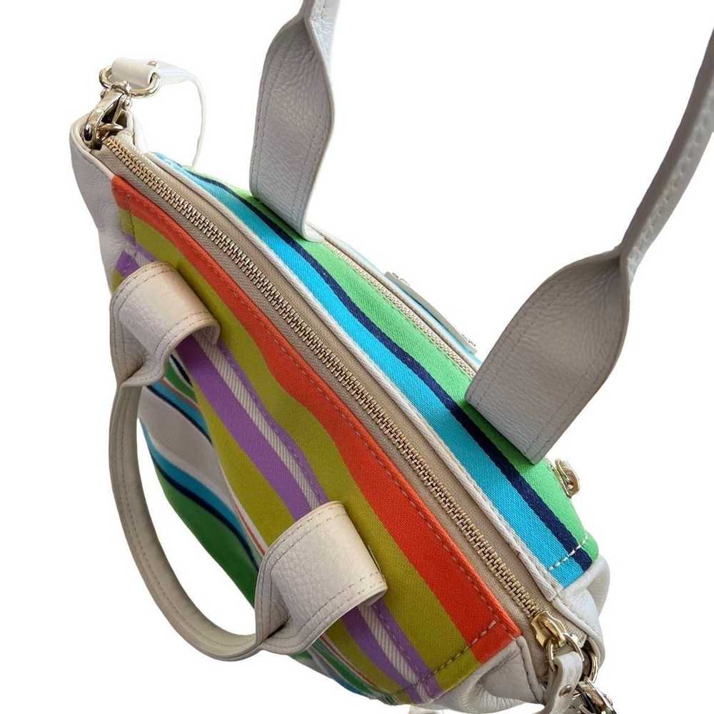 Kate Spade Unique Multicolored Rainbow Canvas Lea… - image 6