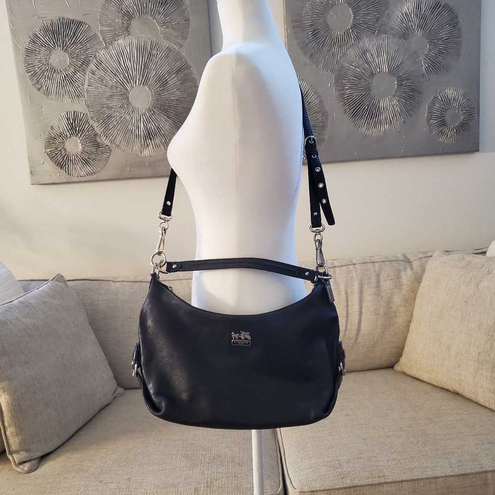 Coach Madison Hailey Hobo Bag in Black Leather - image 2