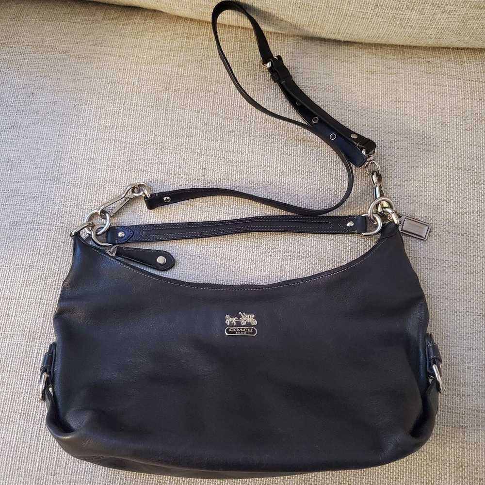 Coach Madison Hailey Hobo Bag in Black Leather - image 4