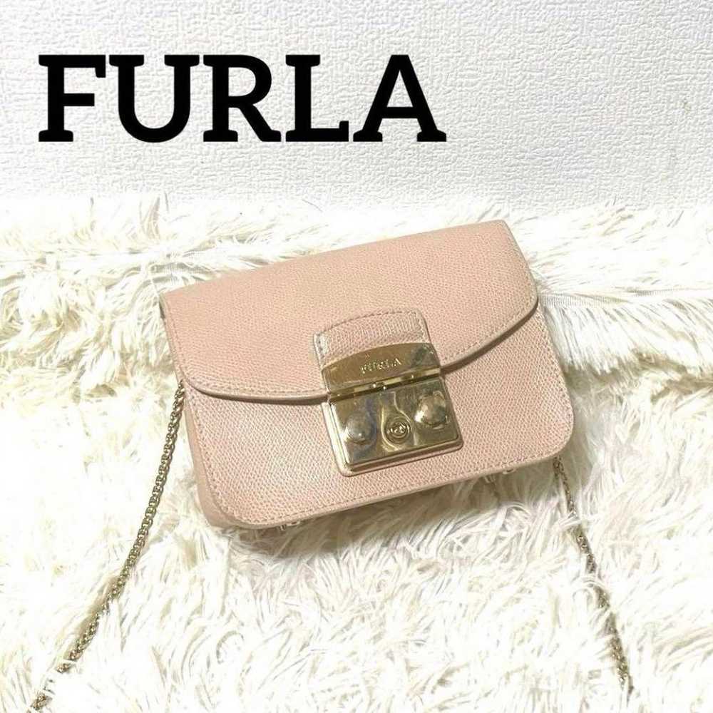 #312 FURLA Metropolis Chain Shoulder Bag Pink Wom… - image 1