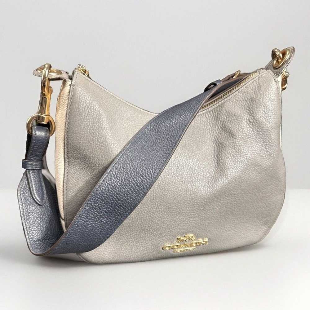 Coach F76697 Jes Colorblock Hobo Heather Gray/Bla… - image 1