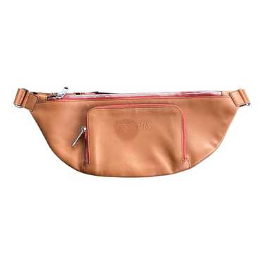 SPORTMAX Leather Brown Fanny Pack Bag Made In Ital