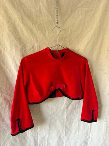 mid-century velvet crop top