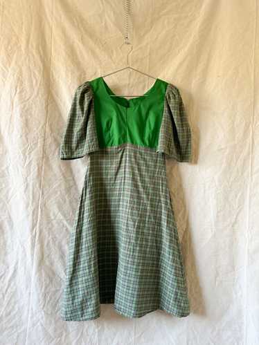 70s handmade plaid dress