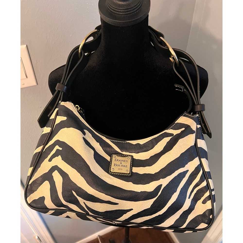 Dooney & Bourke Y2K leather zebra vintage handbag… - image 1