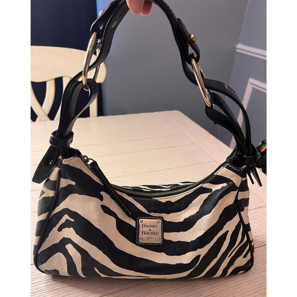 Dooney & Bourke Y2K leather zebra vintage handbag… - image 7