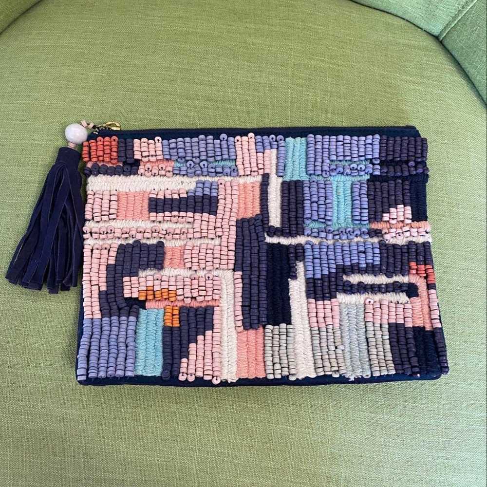 Colorful Bead Embroidery Clutch Bag - Anthropolog… - image 1