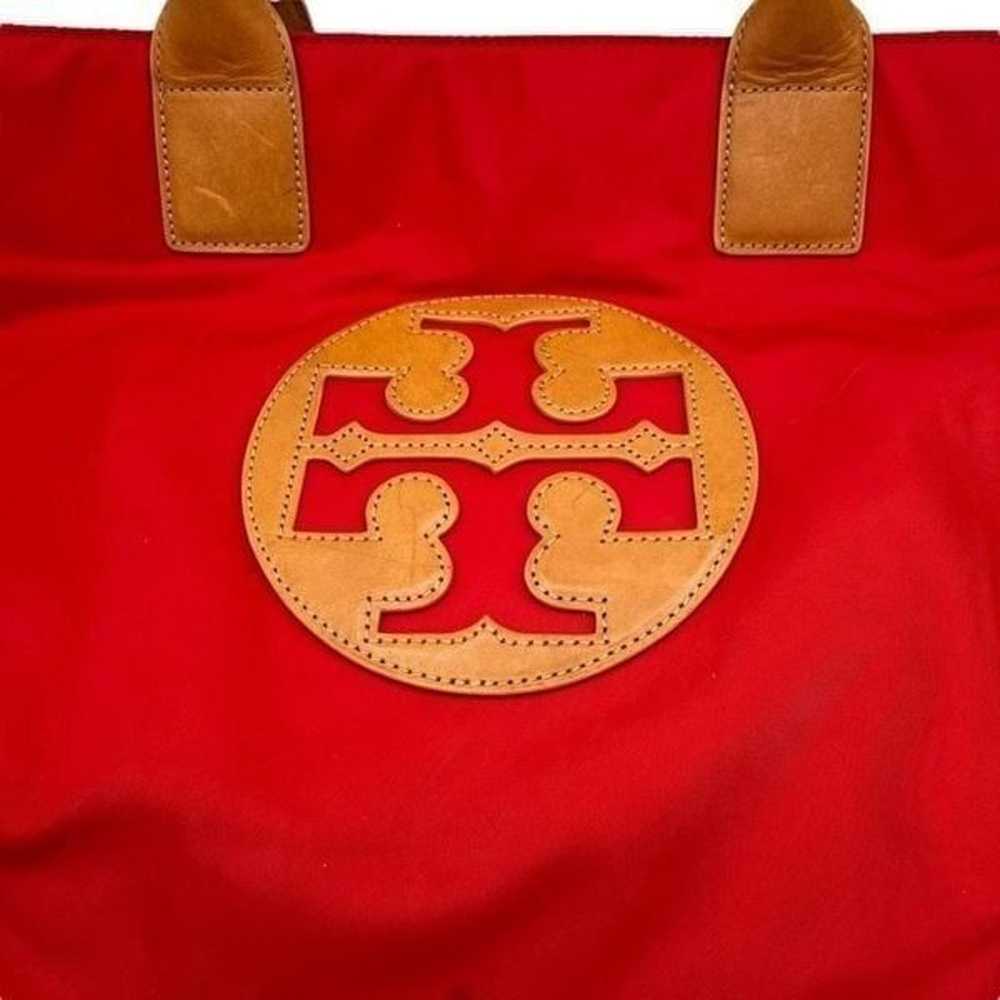 Tory Burch red and brown Ella large tote bag - image 4