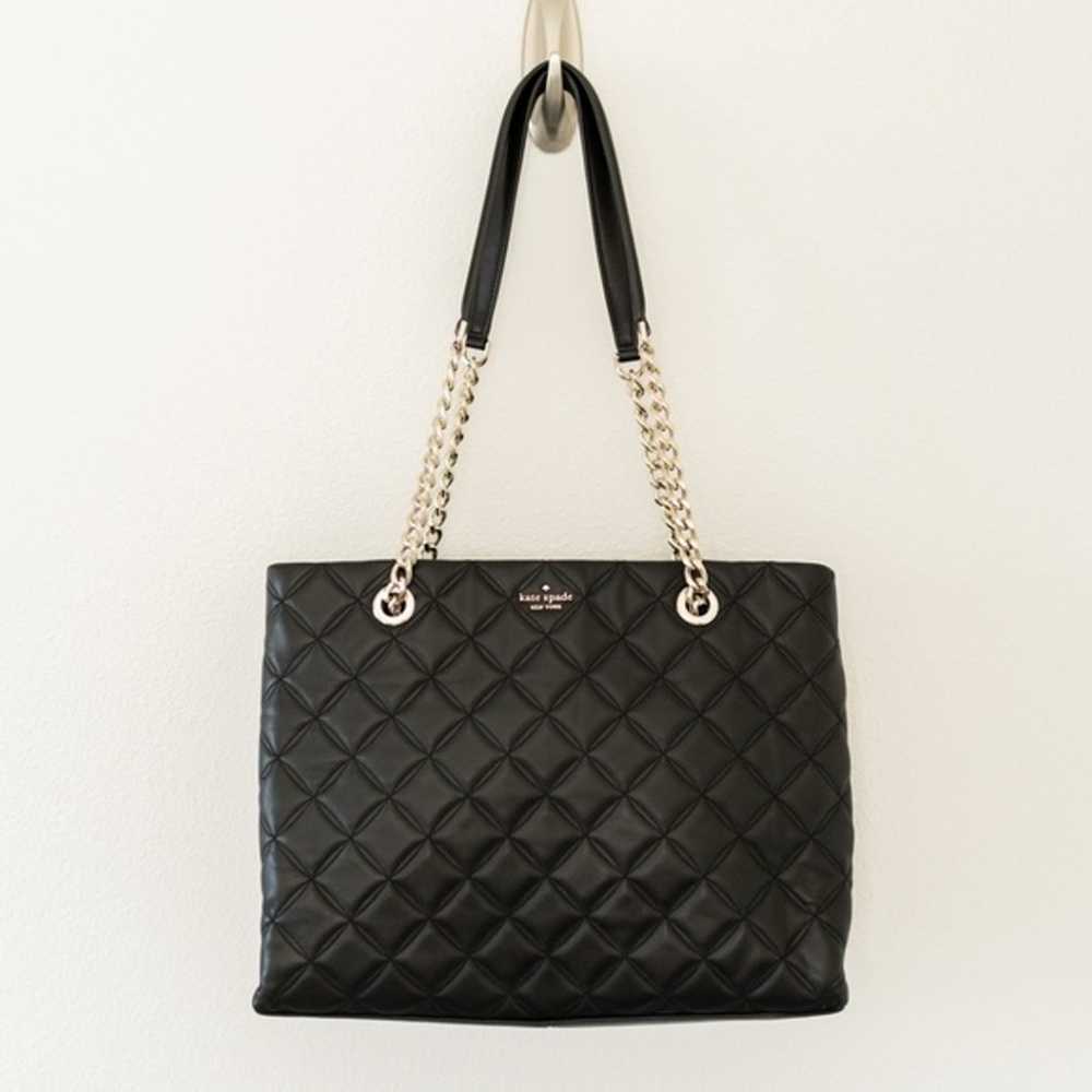 Kate Spade Natalia Black Leather Tote Bag - image 4