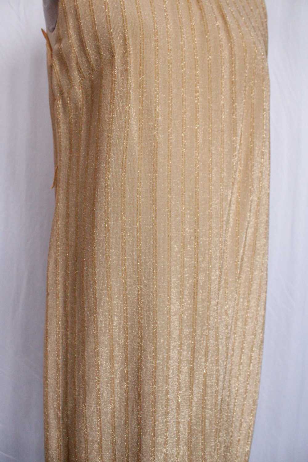 1960s Gold Lurex Shift Dress - M/L - image 10