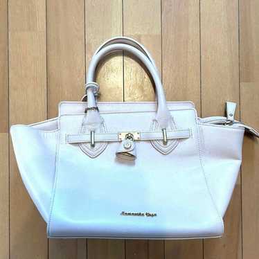 Samantha Thavasa handbag, white leather.