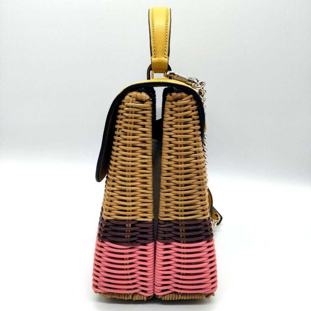 Kate Spade straw bag 2way hand shoulder twist loc… - image 4