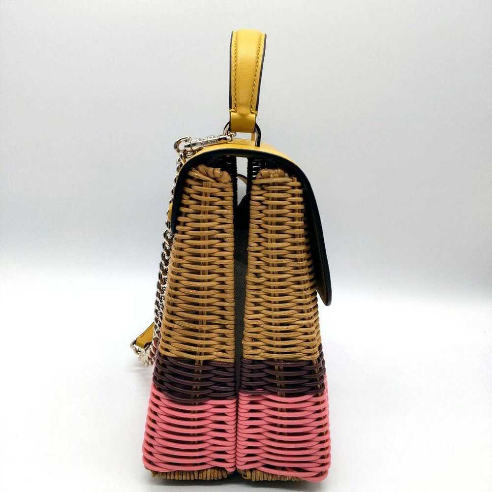 Kate Spade straw bag 2way hand shoulder twist loc… - image 5