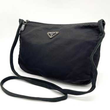 PRADA Shoulder Bag Black Triangle Logo Women's