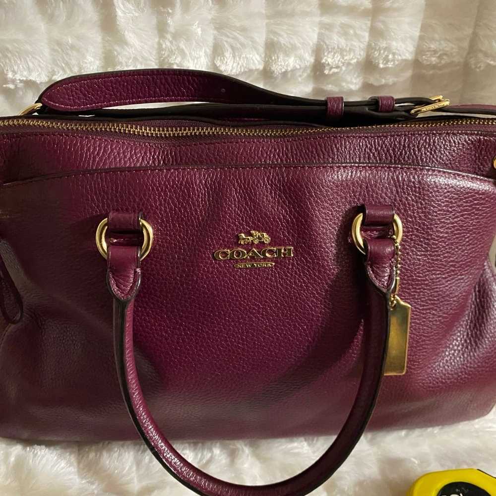 Beautiful Pre-owned Coach Handbag, Plum/Burgundy,… - image 11