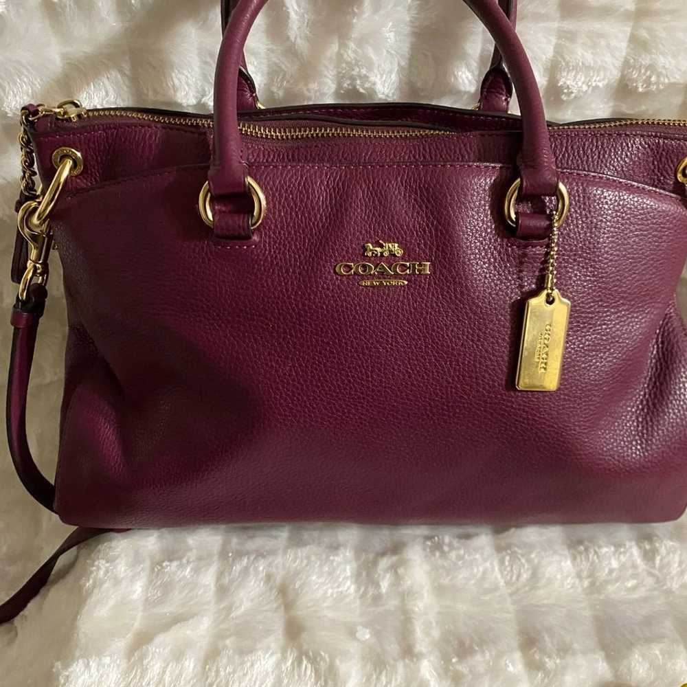 Beautiful Pre-owned Coach Handbag, Plum/Burgundy,… - image 8