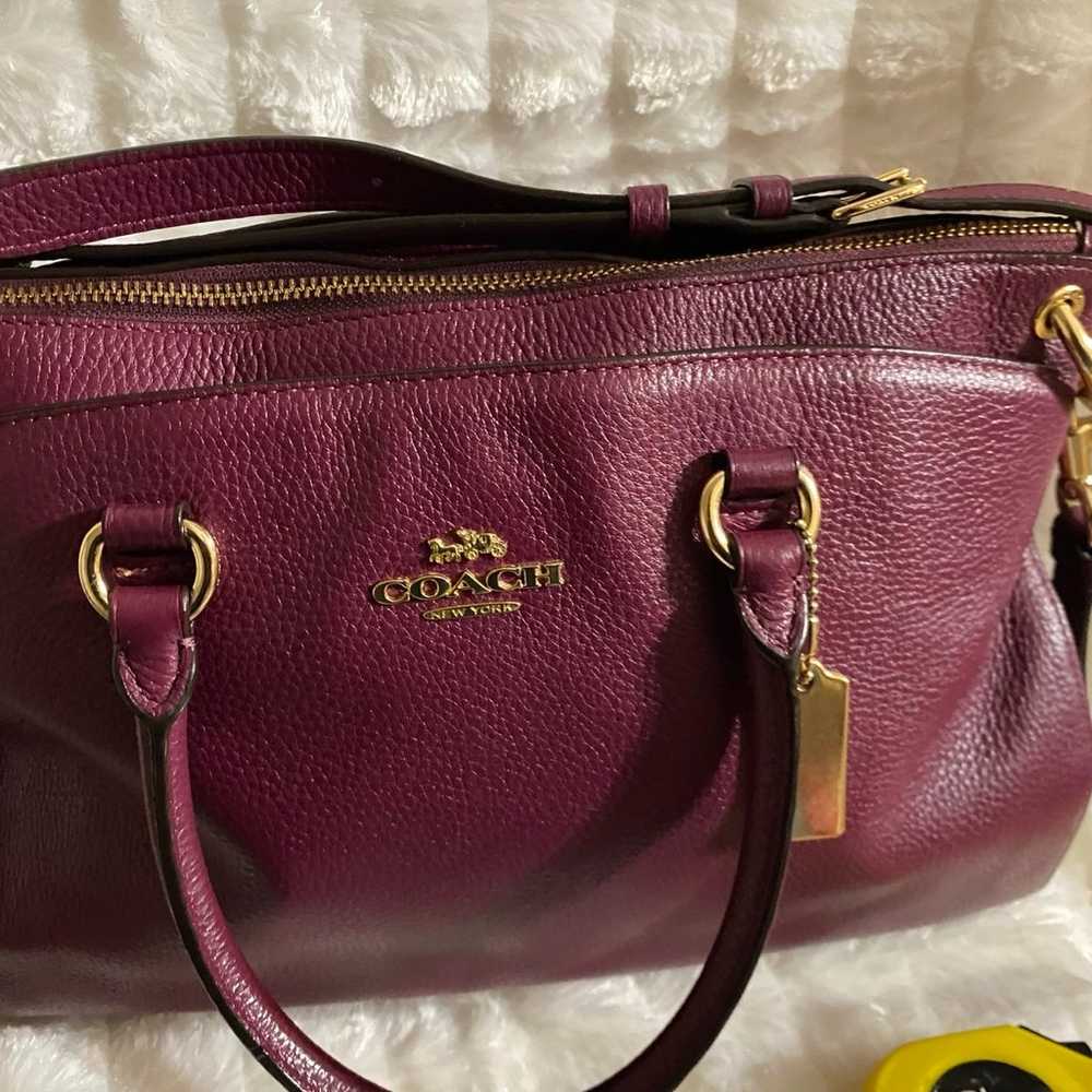 Beautiful Pre-owned Coach Handbag, Plum/Burgundy,… - image 9