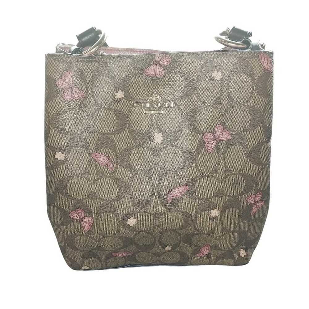 Coach Monorgram Pink Butterfly Purse Medium Strap… - image 2