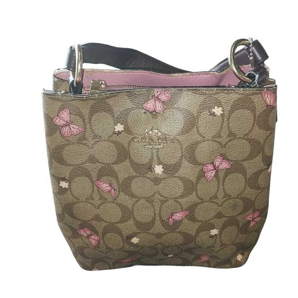 Coach Monorgram Pink Butterfly Purse Medium Strap… - image 3