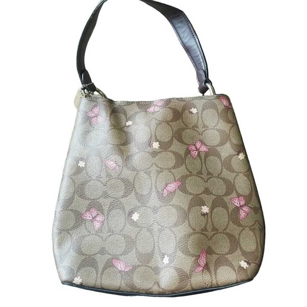 Coach Monorgram Pink Butterfly Purse Medium Strap… - image 4