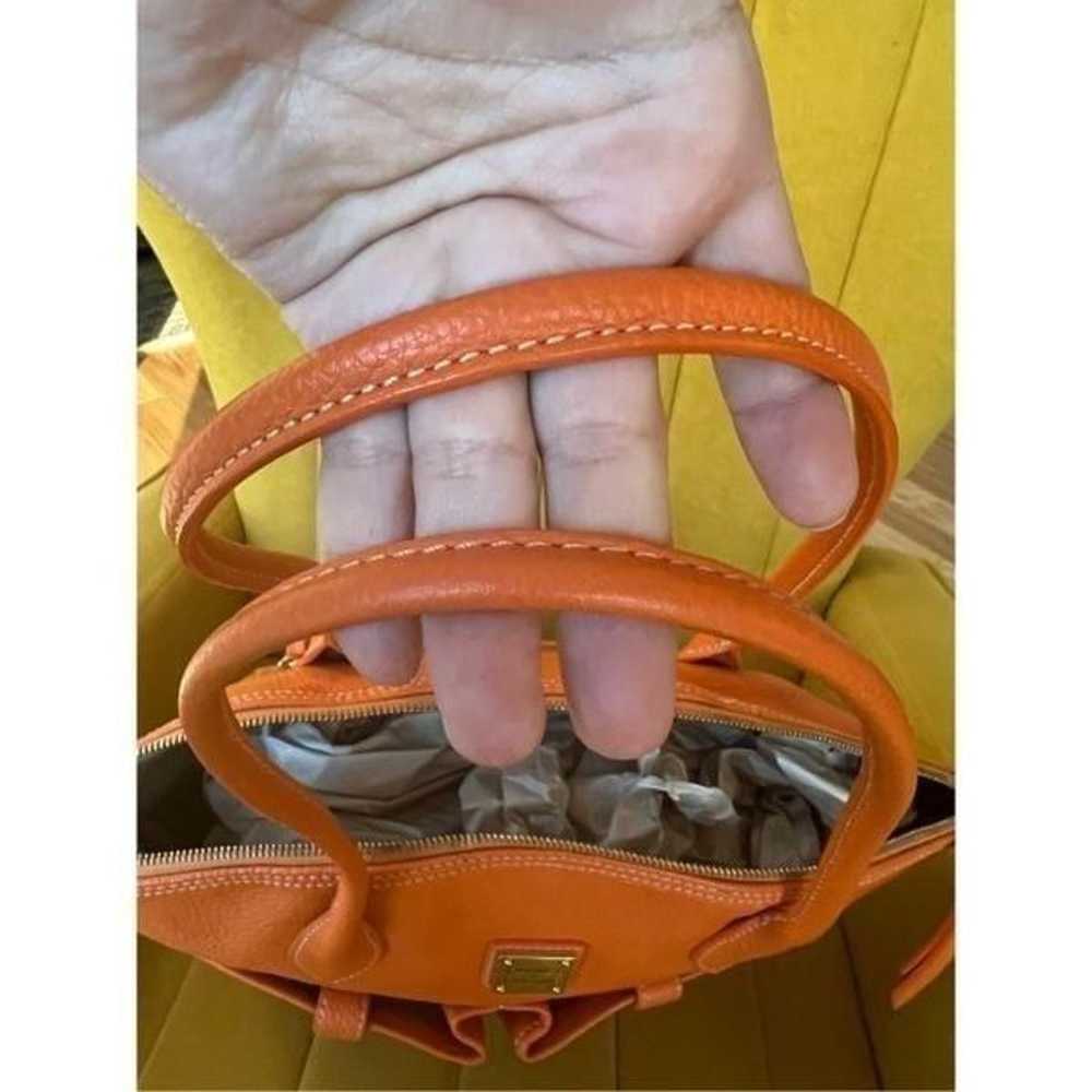 Dooney & Bourke bright orange Leather Crescent To… - image 10