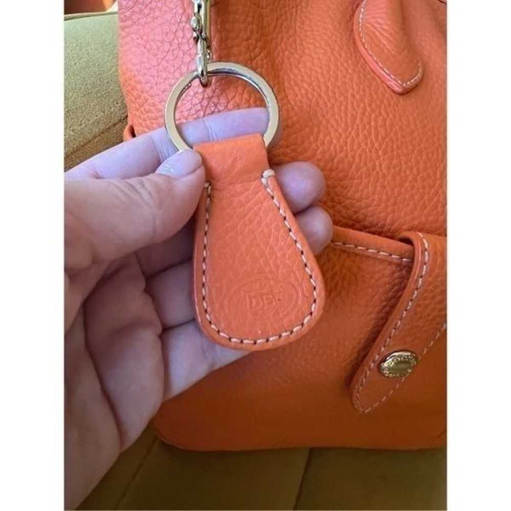 Dooney & Bourke bright orange Leather Crescent To… - image 11