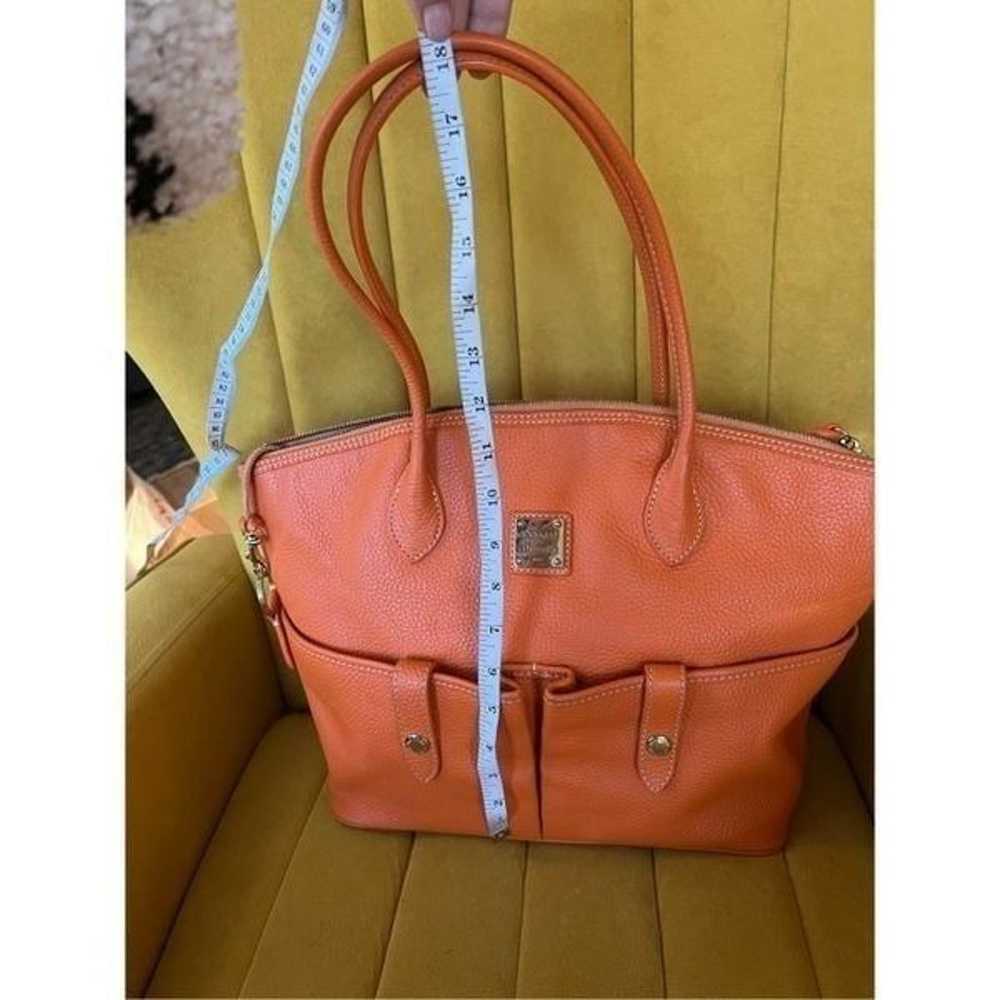 Dooney & Bourke bright orange Leather Crescent To… - image 3