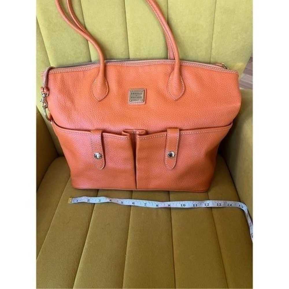 Dooney & Bourke bright orange Leather Crescent To… - image 4