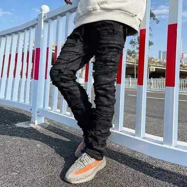 Distressed Denim × Streetwear × Vintage Black Des… - image 1