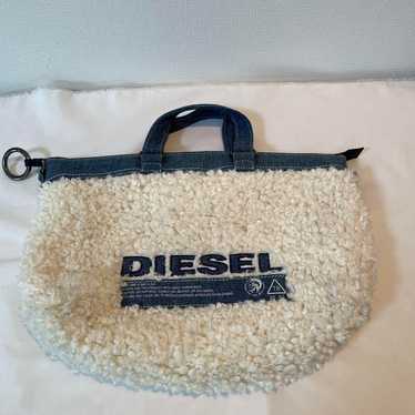 DIESEL fur and denim tote bag