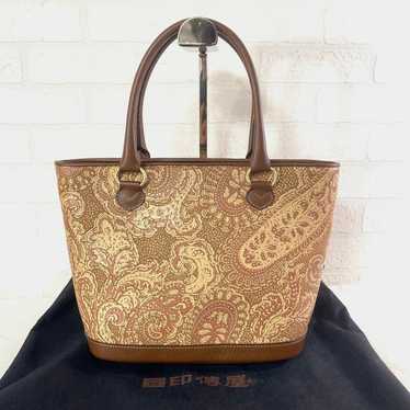 731☆ Inden-ya Handbag for Women Beige with Inden … - image 1