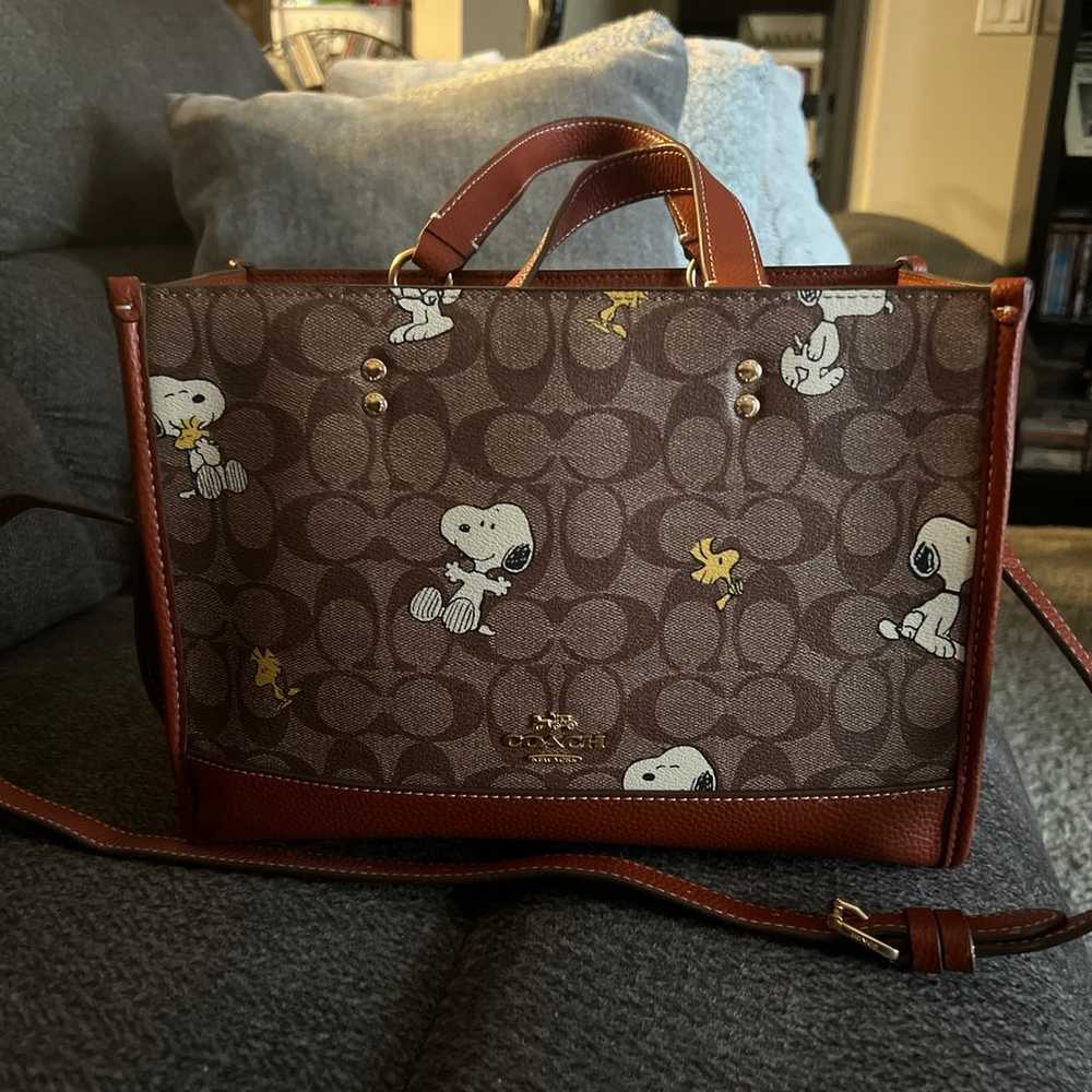 Coach Peanuts Snoppy & Woodstock Signature Canvas - image 2