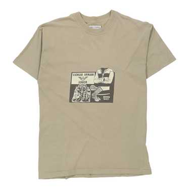 Junior Age Armani Graphic T-Shirt - XL Beige Cott… - image 1