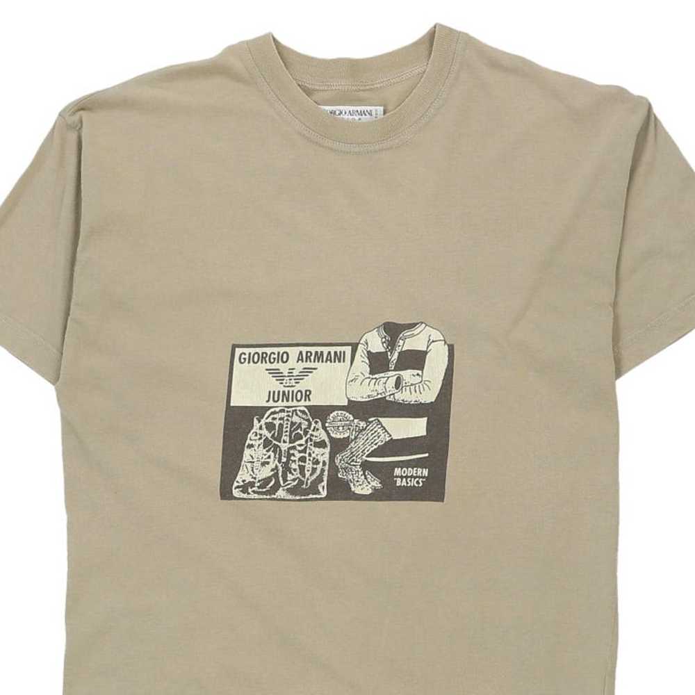 Junior Age Armani Graphic T-Shirt - XL Beige Cott… - image 7