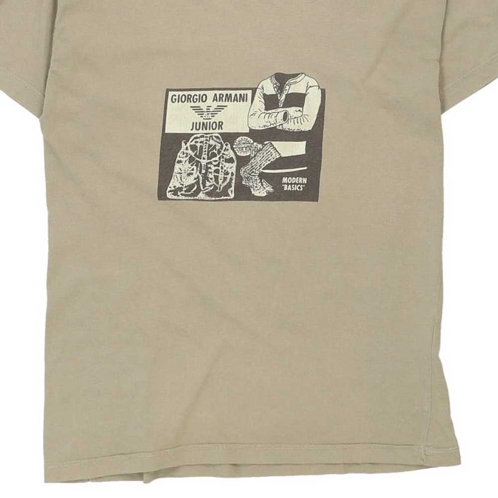 Junior Age Armani Graphic T-Shirt - XL Beige Cott… - image 8