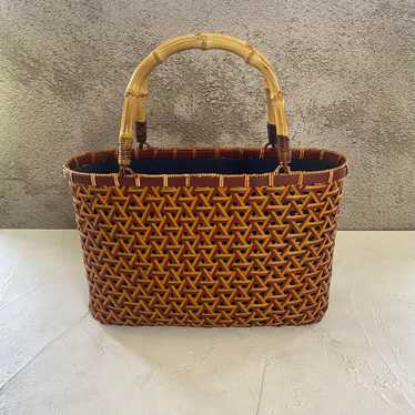 Bamboo craft, bamboo art, basket bag, woven bag, b