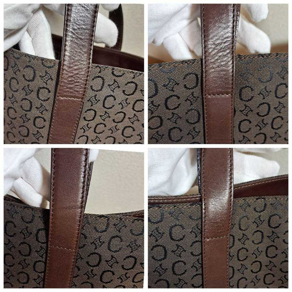 Excellent condition CELINE C-macadam dark brown t… - image 7